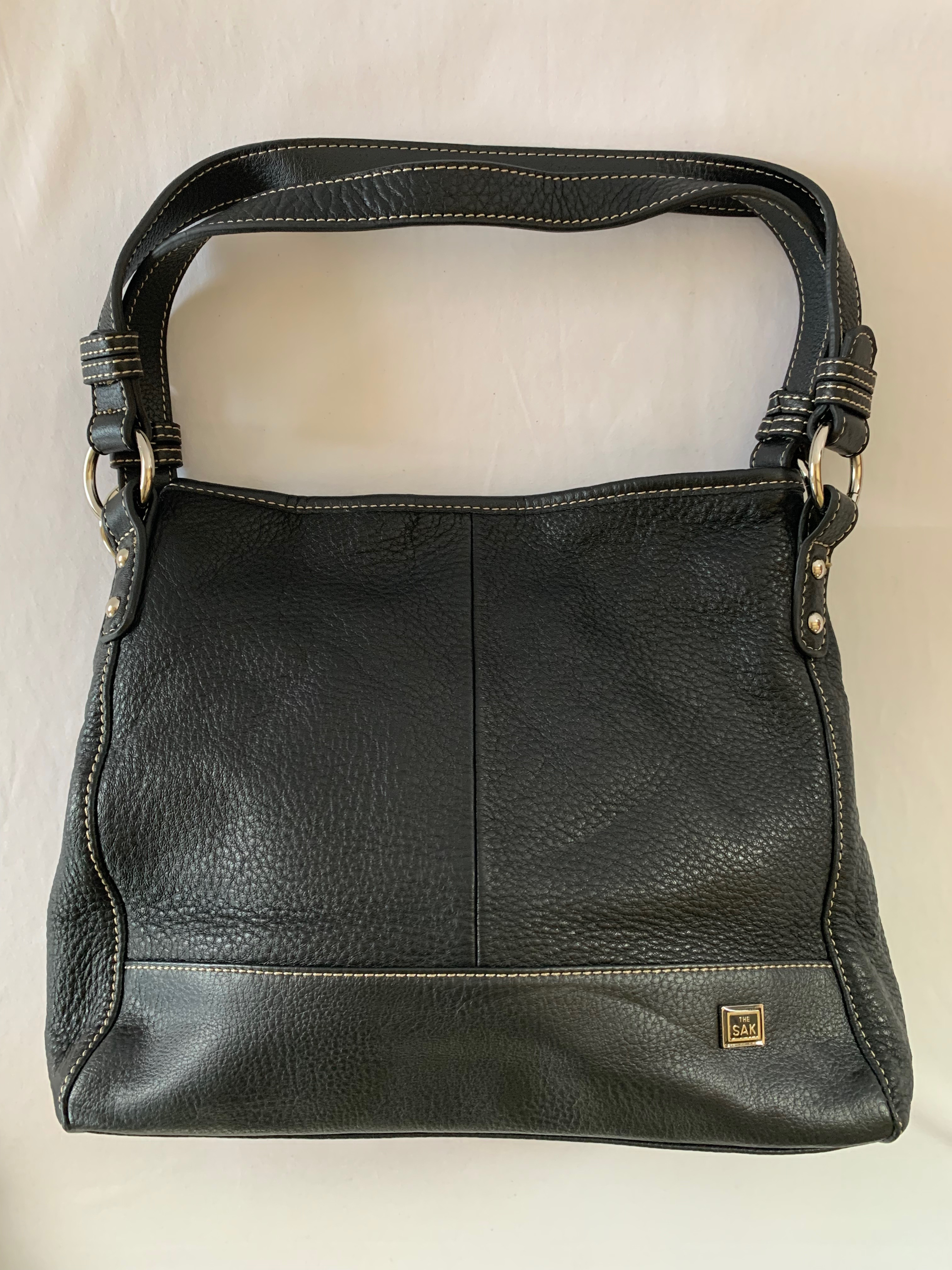 Black leather shoulder bag. Great condition.