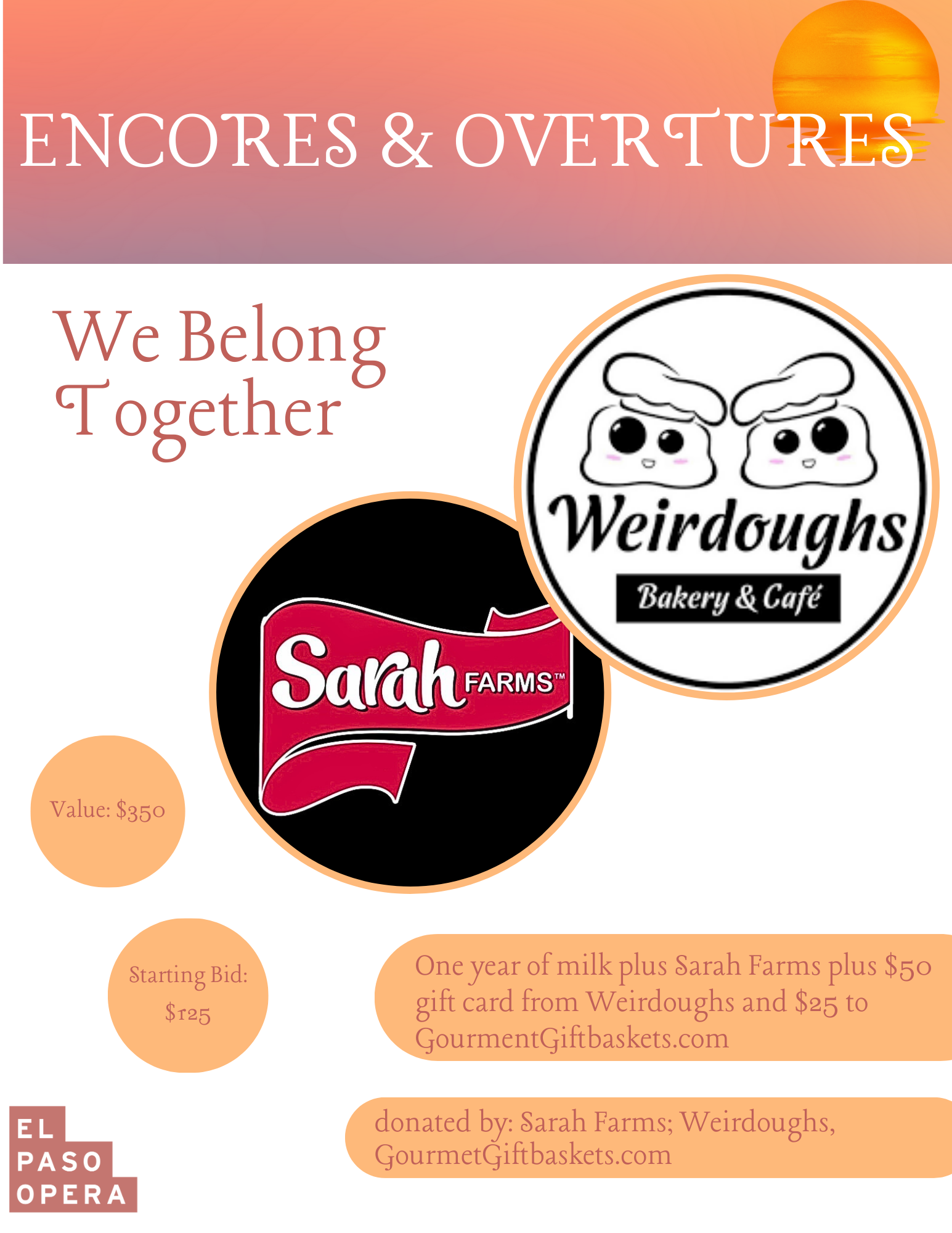 1 year of Sarah Farms milk paired with Weirdough's $50 gift card and $25 gift certificate to Gourmetgiftbaskets.com