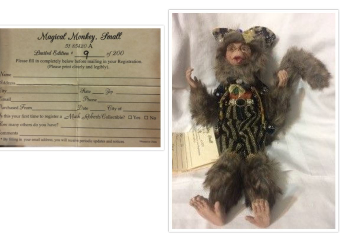 Mark Roberts Limited Edition - Elegant "Magical Monkey" - 13" long