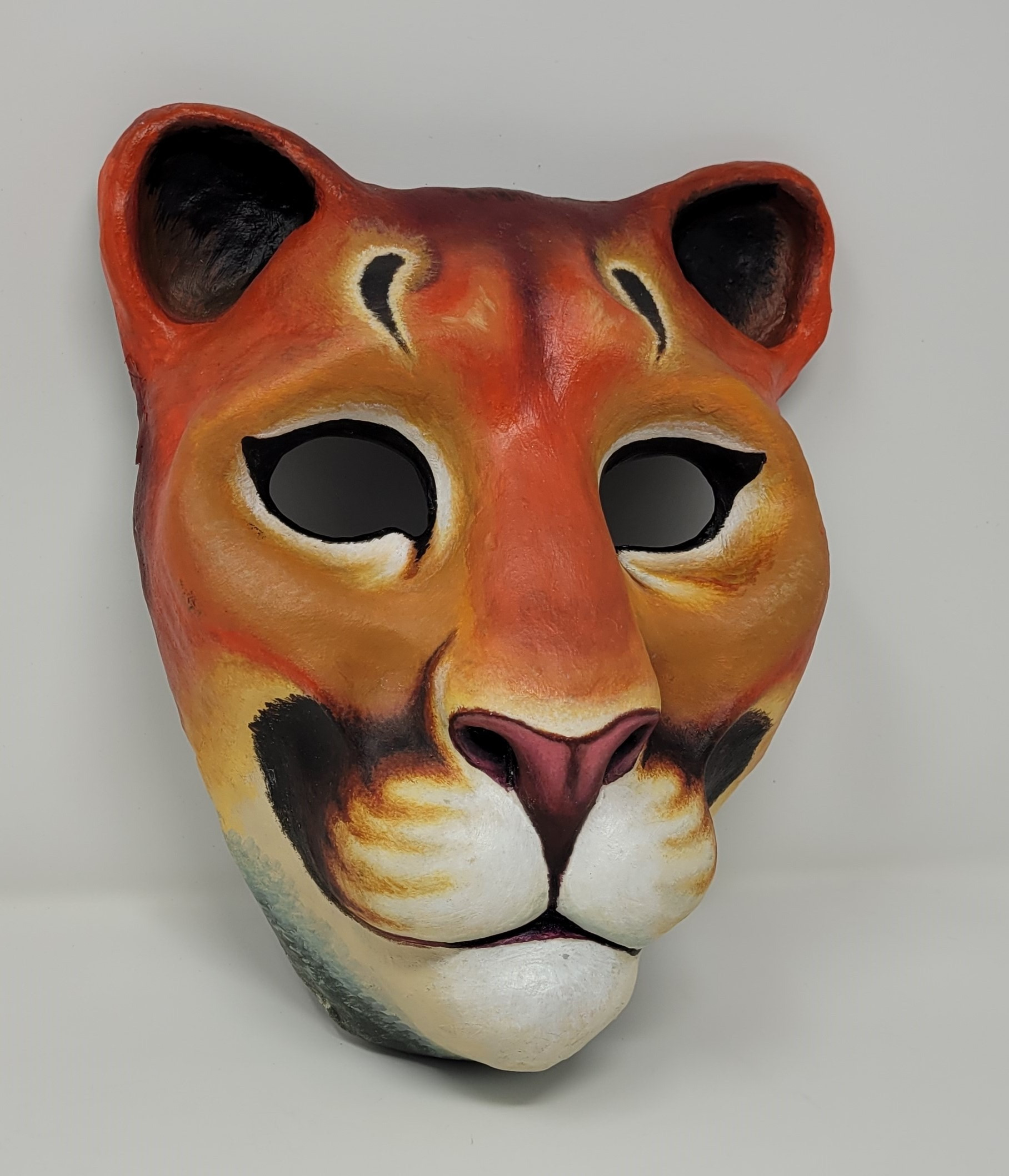 Handmade ceramic lion mask  by local artist, Katie Gelinas. This beauty has some weight to it and is even more gorgeous in person!