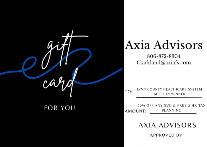 Free 2 hr tax planning and 20% off any service.