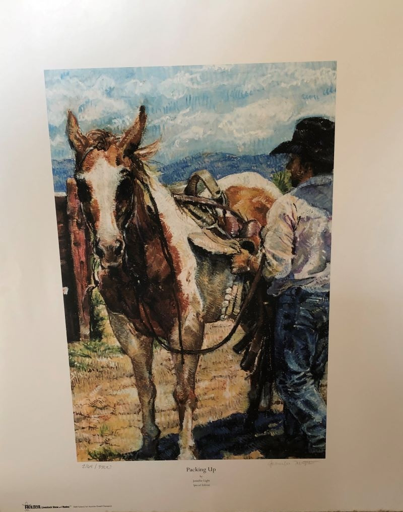 "Packing Up" Houston Livestock Show & Rodeo Print by Jennifer Light (20" x 24")