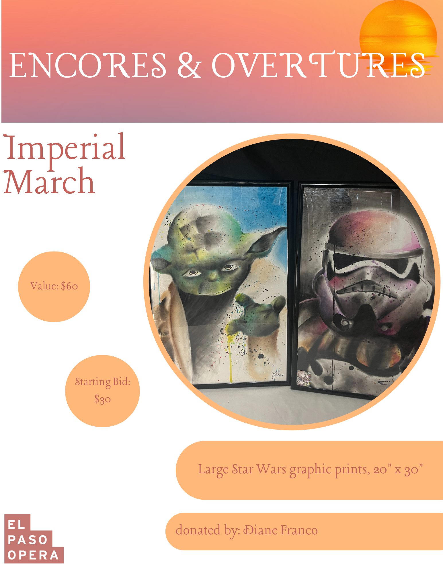 Large Star Wars graphic prints, 20"x30"