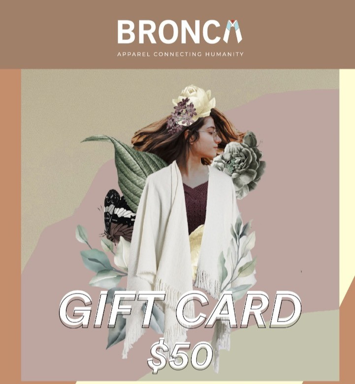 Support Food Injustice. Use this $50 gift certificate towards the purchase of a BRONCA merino wool poncho (BRONCA.com). 50% of all profits support food injustice for children around the world.