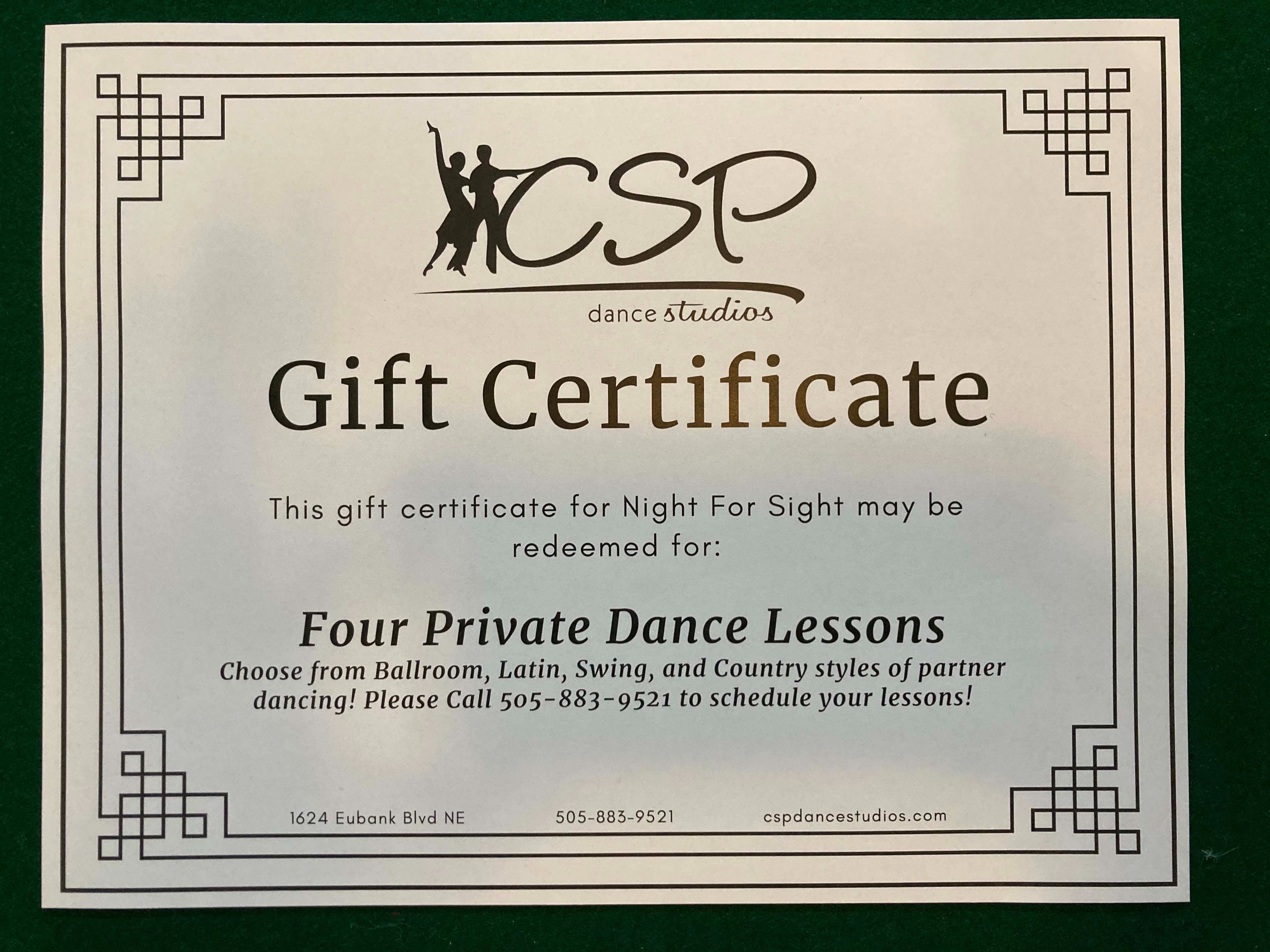 4 private dance lessons, your choice of Ballroom, Latin, Swing, and Country
