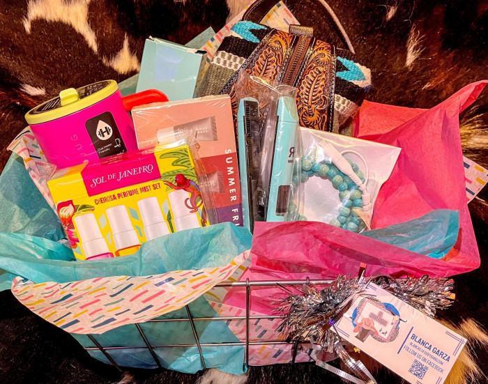 THIS basket has everything a girl wants. A super cute Hydro Jug, Summer Friday items, Sol de Janero sprays, a mini straightener and western/turquoise swag. THIS BASKET is EVERYTHING YOU WANT. Make it yours.