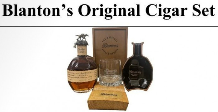 Enjoy the perfect pairing of premium spirits and cigars with this Blanton’s Original Cigar Set. This luxurious set includes a Blanton’s Original Single Barrel, a Blanton’s stave cigar coaster, an old-fashioned glass, and a Blanton’s ashtray, all presented in a stylish wood presentation box—ideal for relaxing evenings or celebrating special occasions.