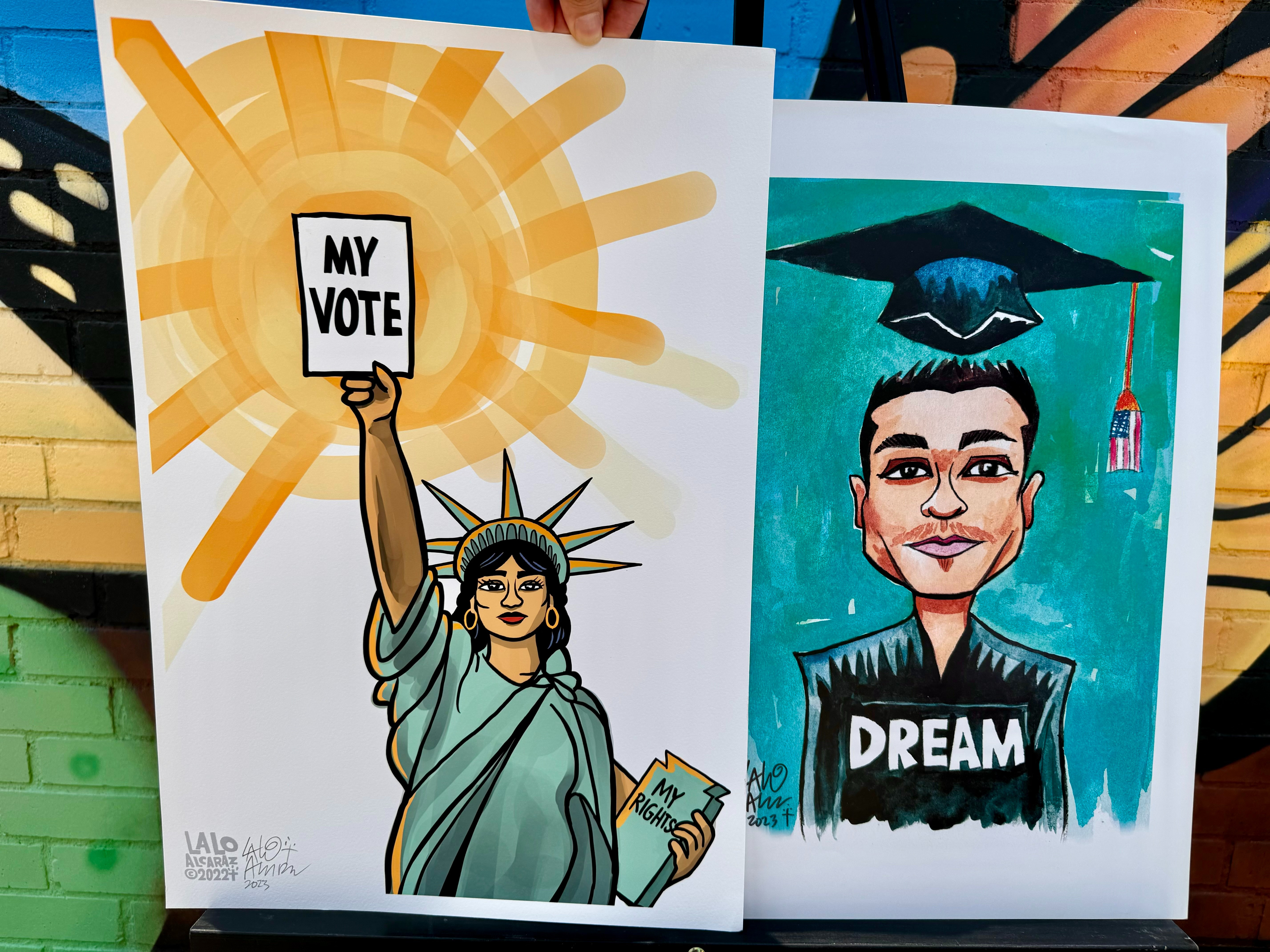 Series of 3 prints: "My Vote", "Dream" & "Straight Outta College" | 13x19", 12x18" by Lalo Alcaraz