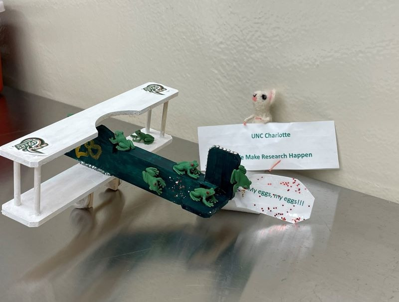 Biplane Battle Entry #028; Owner: University of North Carolina at Charlotte; Designer/Decorator: Alvaro Perez; Entry Name: "We Make Research Happen"