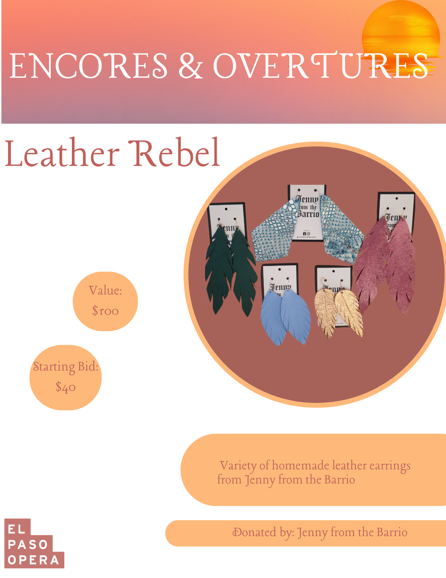 bundle of leather homemade Jenny from the Barrio earrings in variety of colors and sizes