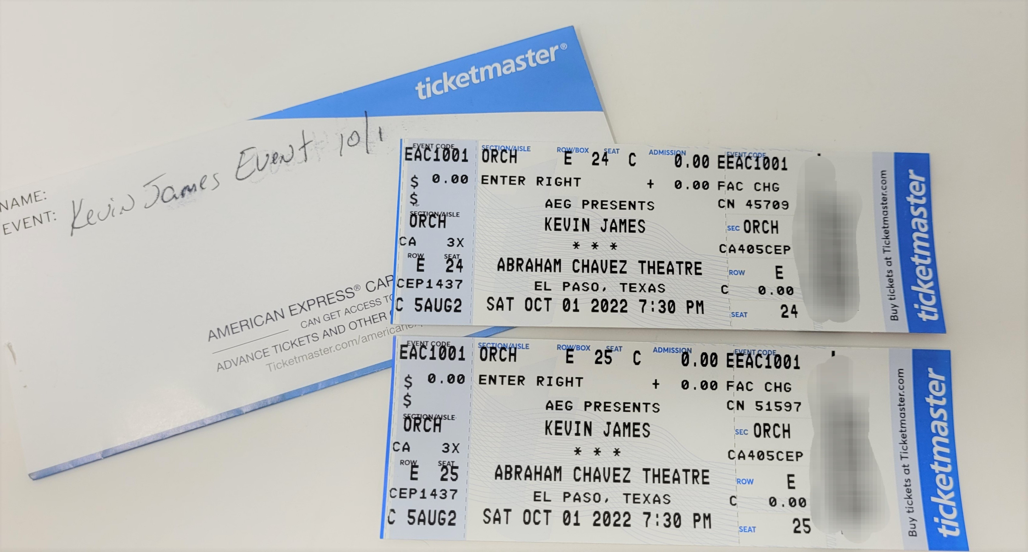 2 Kevin James Comedy Show Tickets, Sat, Oct 1, 2022, 7:30pm, Abraham Chavez Theater, Orch