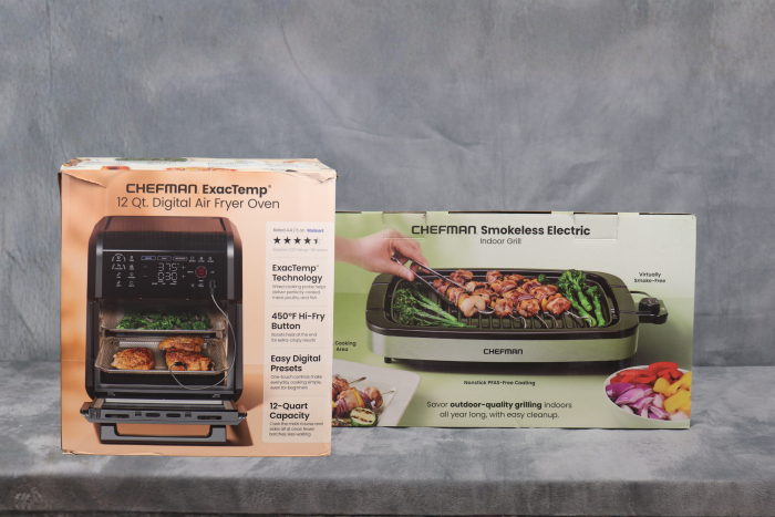 The Air Fryer is a versatile countertop appliance handles all your cooking, baking, and air-frying needs in one compact machine.
The Indoor Grill lets you enjoy authentic, outdoor-style grilled meals right in your kitchen with a virtually smoke-free cooking experience and easy cleanup.