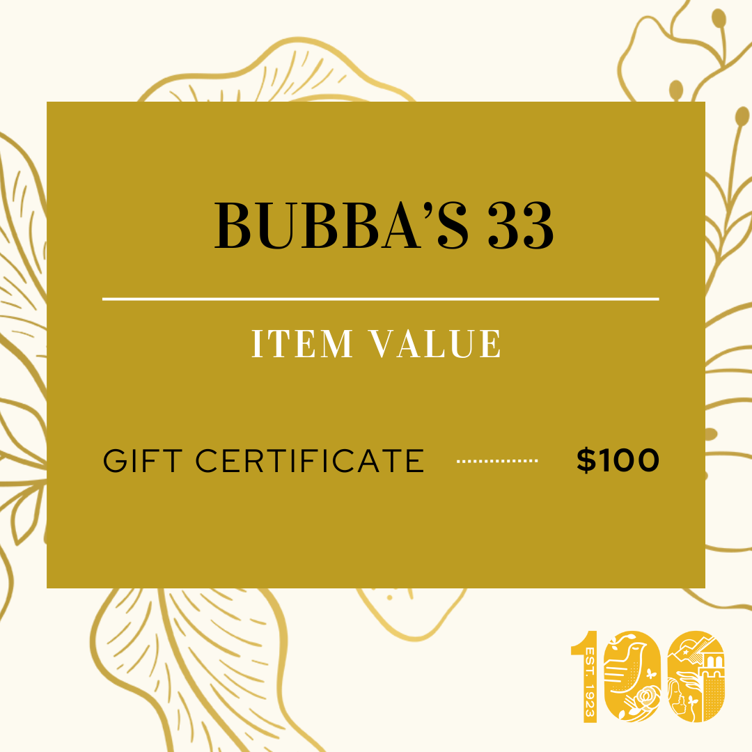 Savory pizza, burgers, and cold beverages await you and your friends at Bubba's 33.