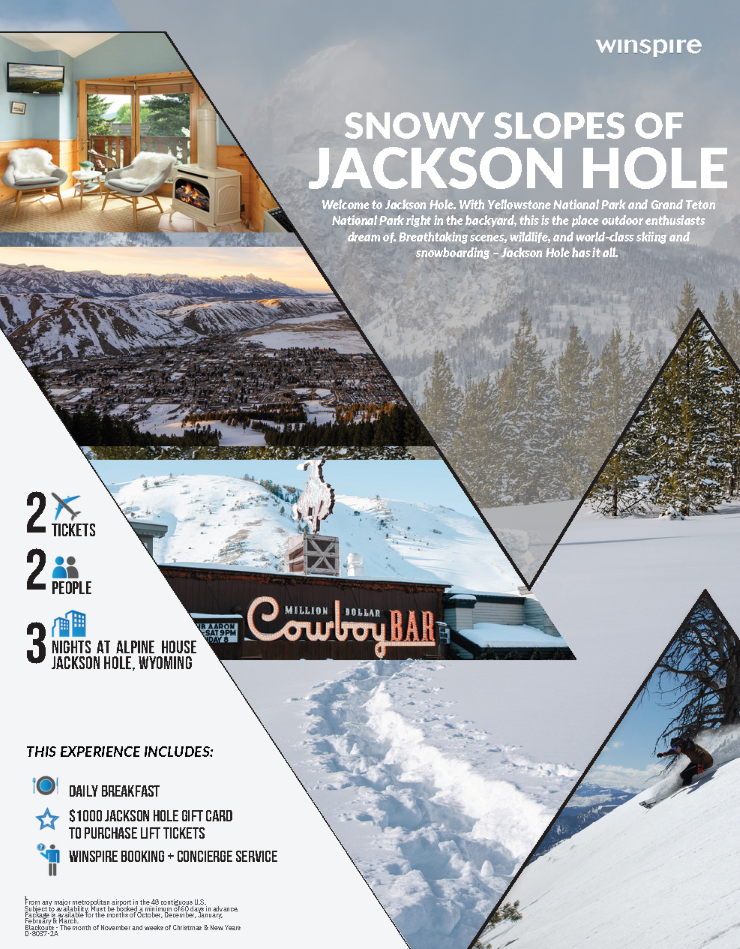 Jackson Hole Lift Tickets with 3‐Night Stay for 2 at Alpine House with Airfare