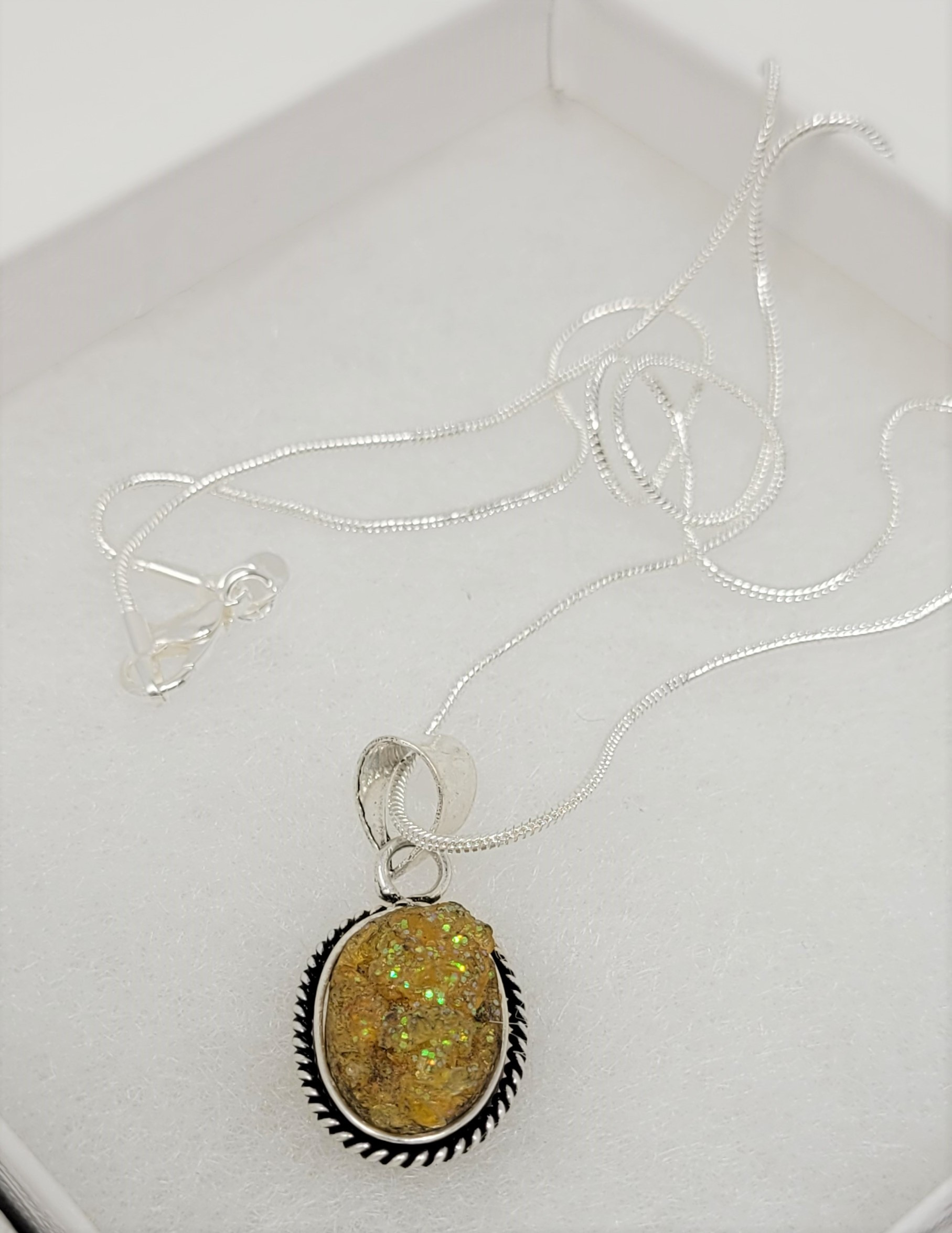 Yellow Parkle Mineral Necklace
