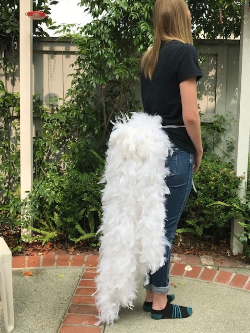 Mother Plucker White Rooster Feather Bustle (approx. 44" long)