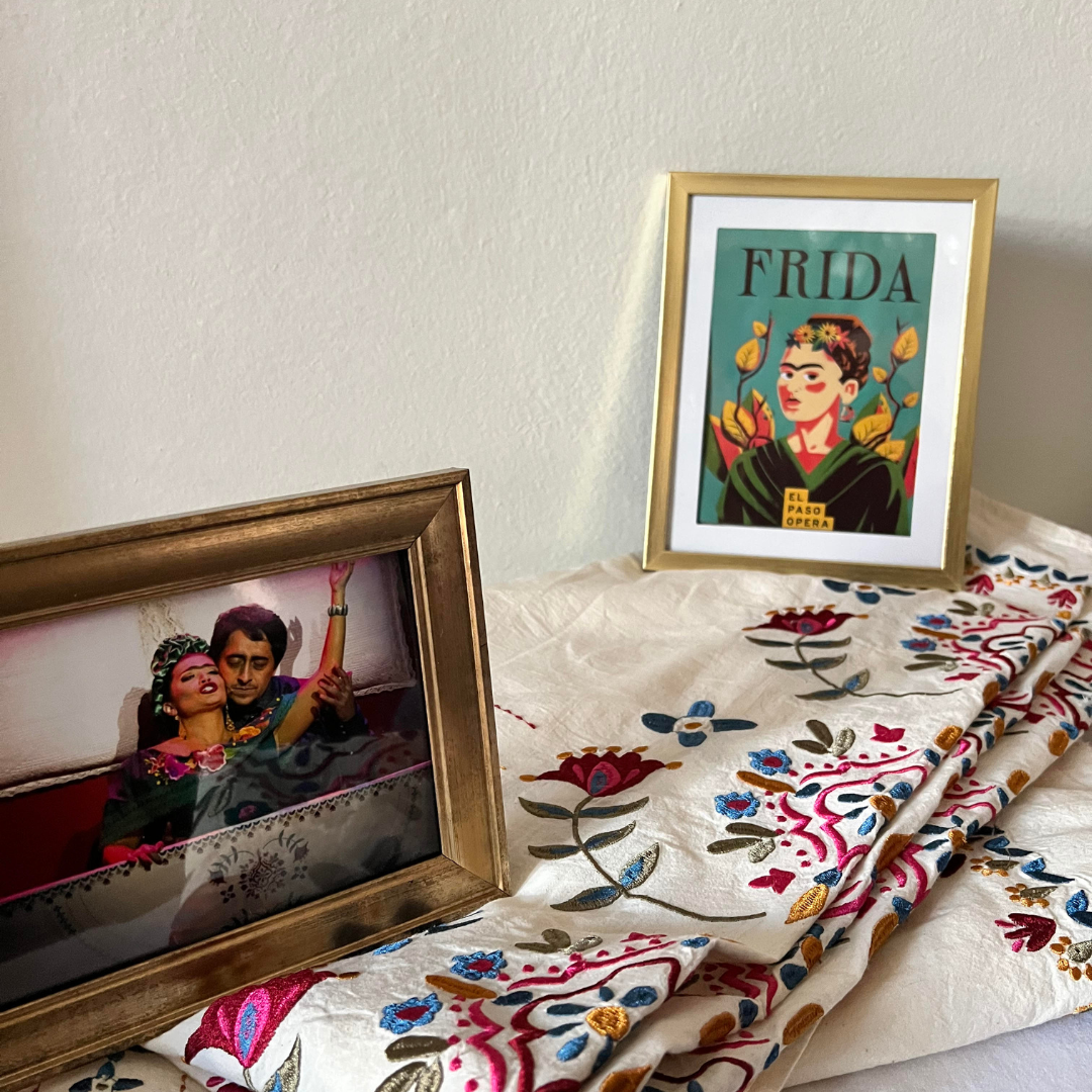 Embroidered duvet as seen in El Paso Opera's 2022 production of FRIDA