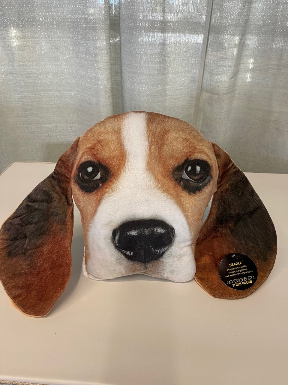Beagle Pillow (approx. 16 " wide (from ear to ear) x 10" long (top of head to bottom of mouth)