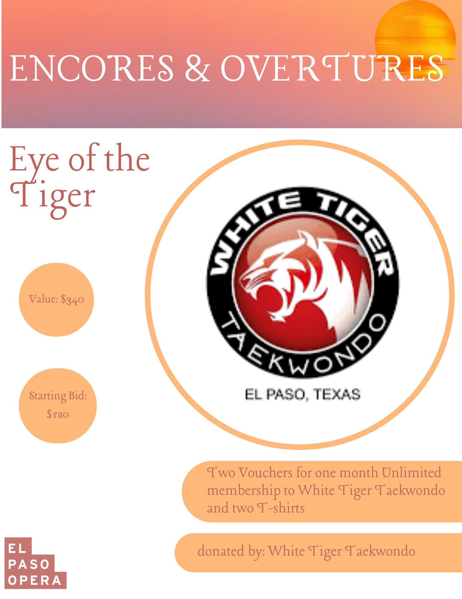 Two Vouchers for one month Unlimited membership to White Tiger Taekwondo and two T-shirts