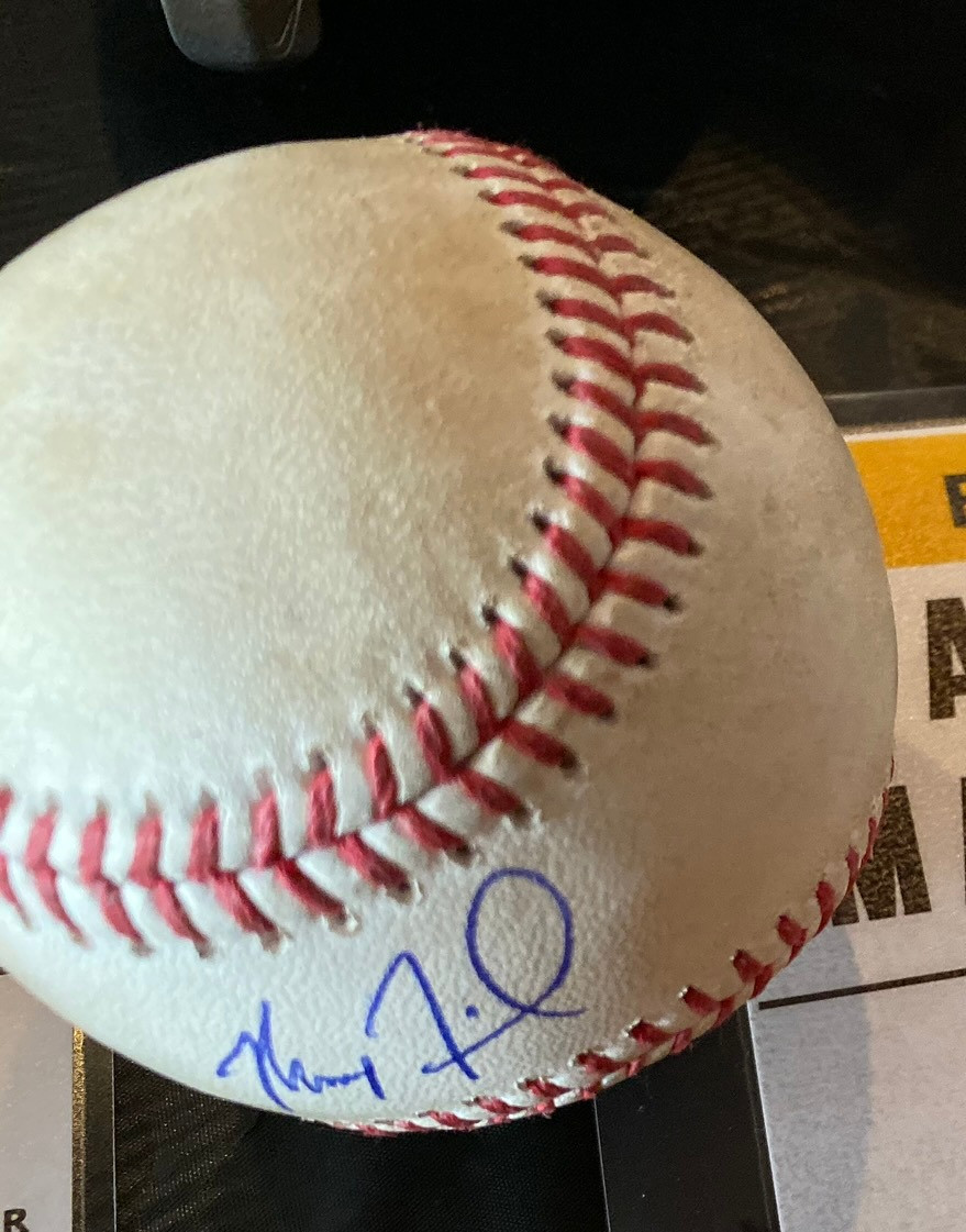 Autographed baseball from Atalanta Braves star pitcher Max Fried