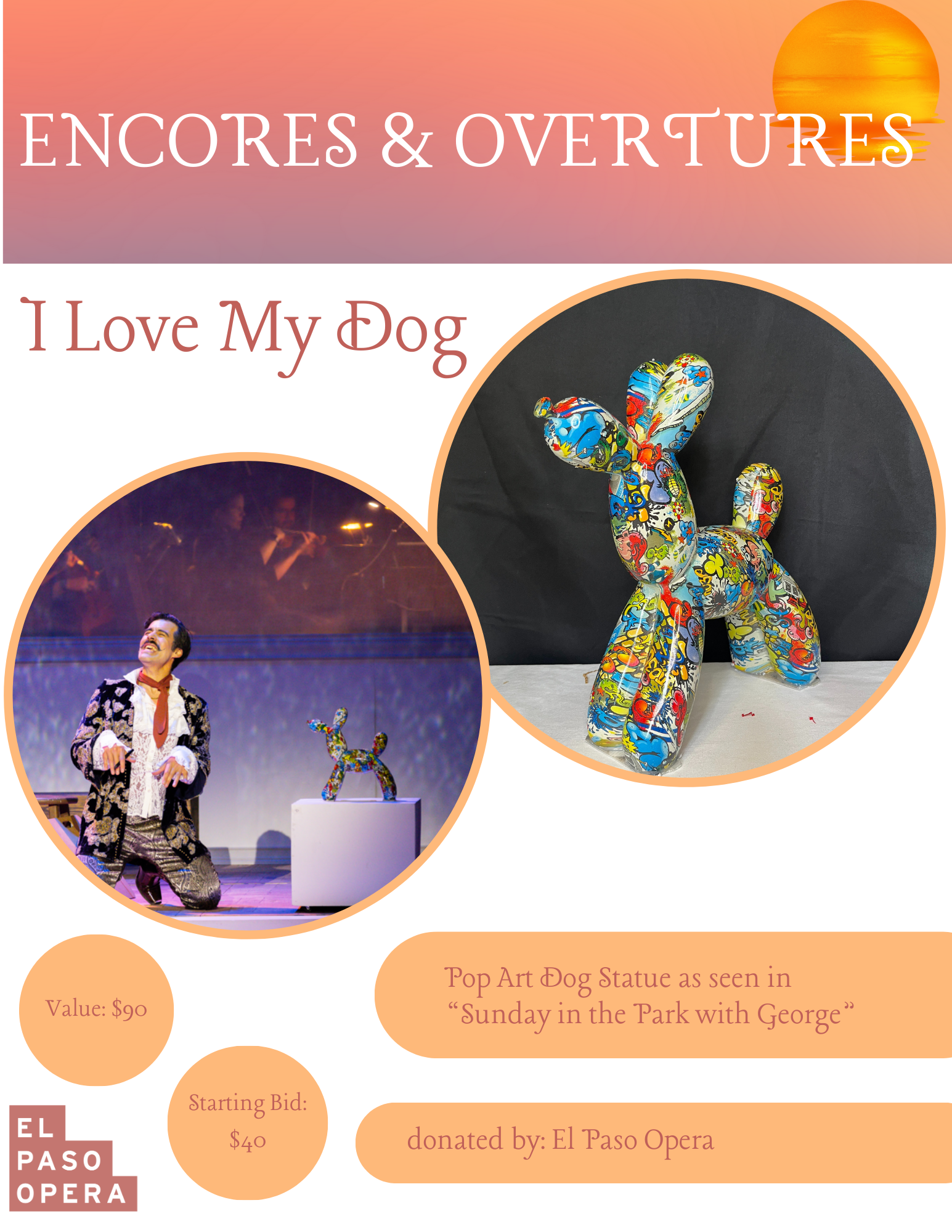 PopArt dog statue as seen in "Sunday in the Park with George"