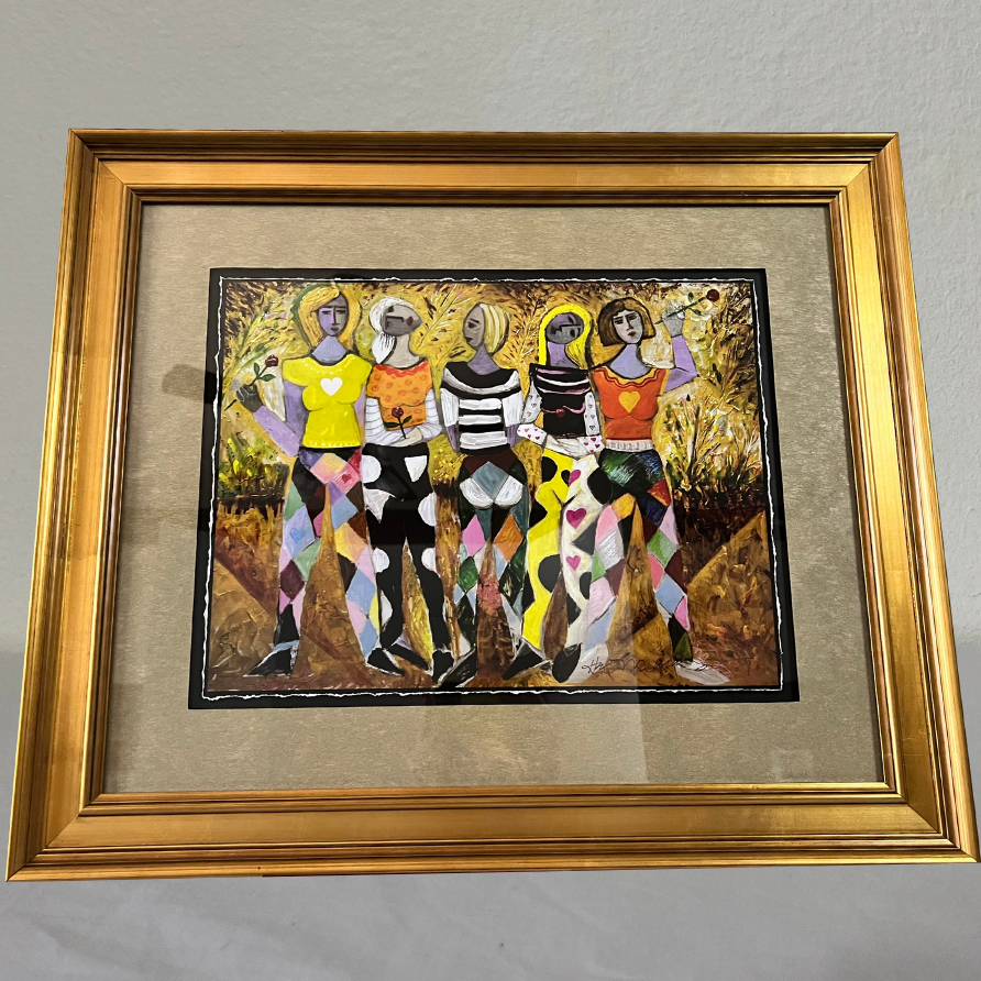 Hal Marcus 'Five Harlequins' in custom frame from ArtMasters