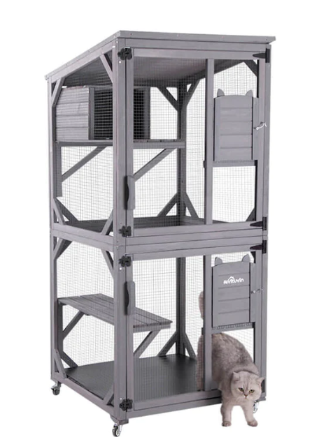 The Aivituvin Cat Catio is perfect for small backyards, apartment living and balconies.  Give your cats an outdoor experience within the safety of their enclosure.