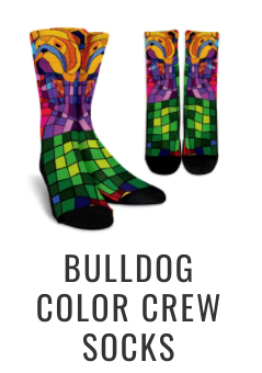 Bulldog Color Crew Socks - Size: Small/Medium