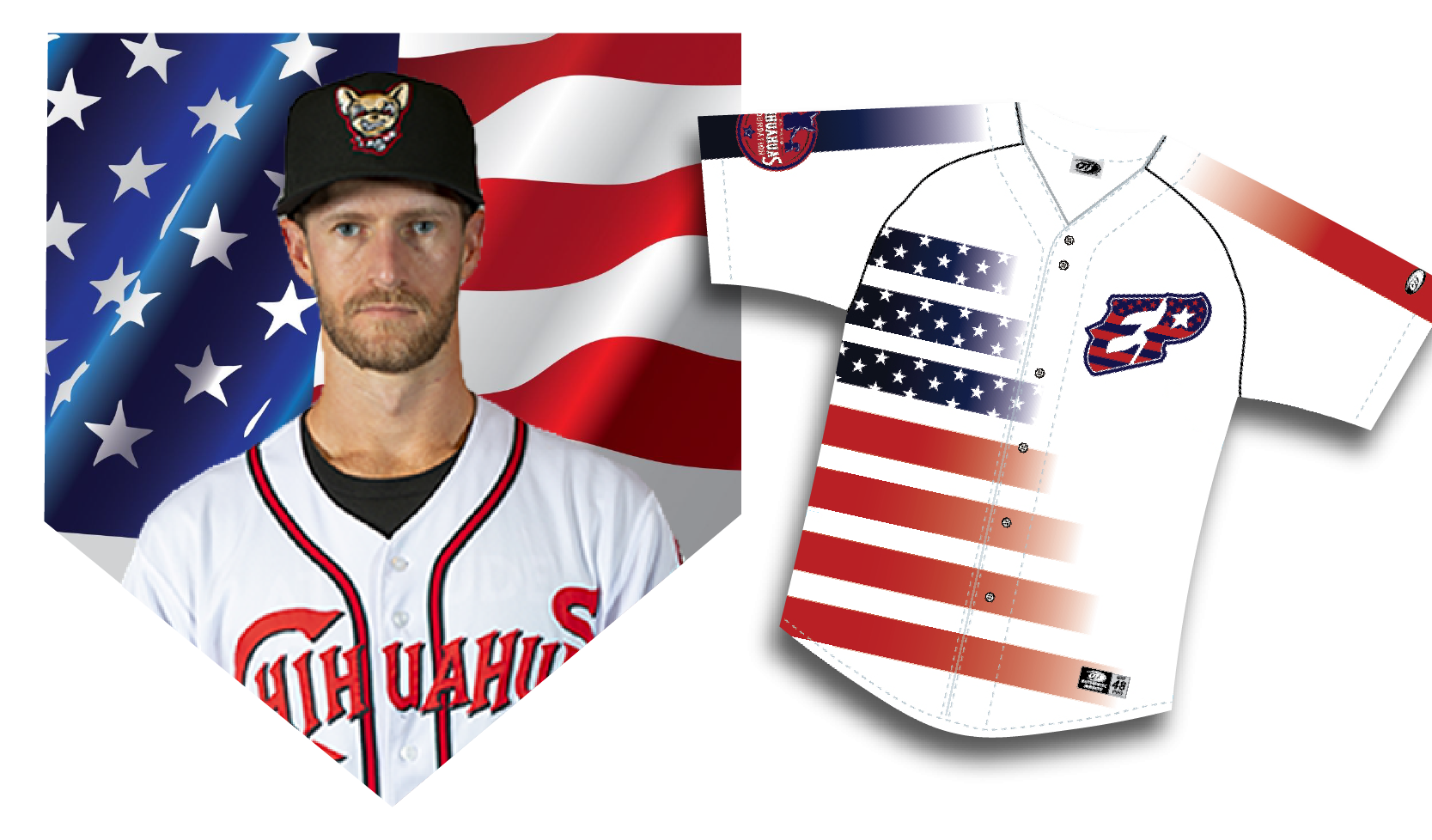 Position: Pitcher - Size: XL (48) - Stars & Stripes Jersey *no guarantee same player wears this jersey on 6/29 due to potential roster transactions.