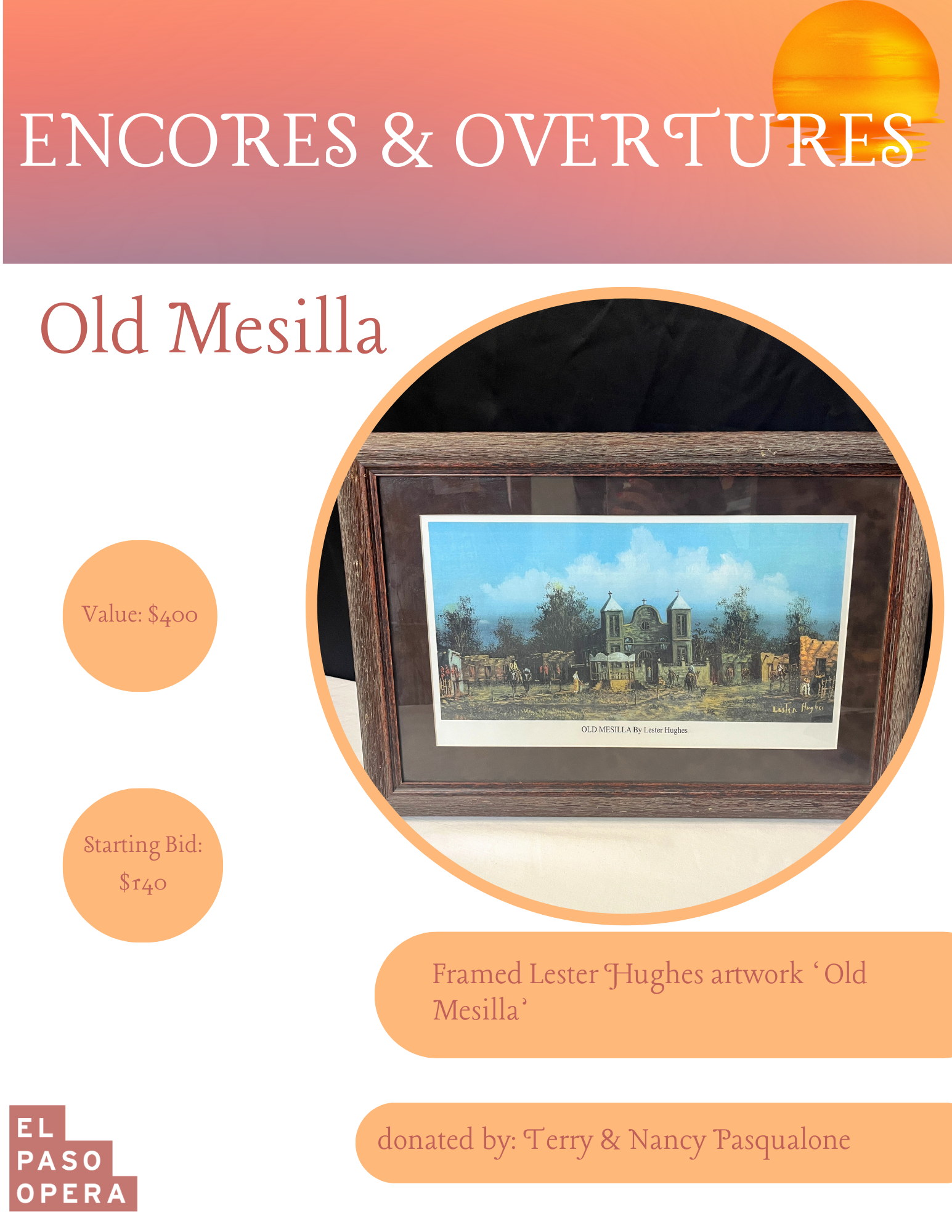 Framed Lester Hughes artpiece