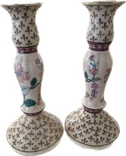 Set of 2 Ceramic Candle Holders