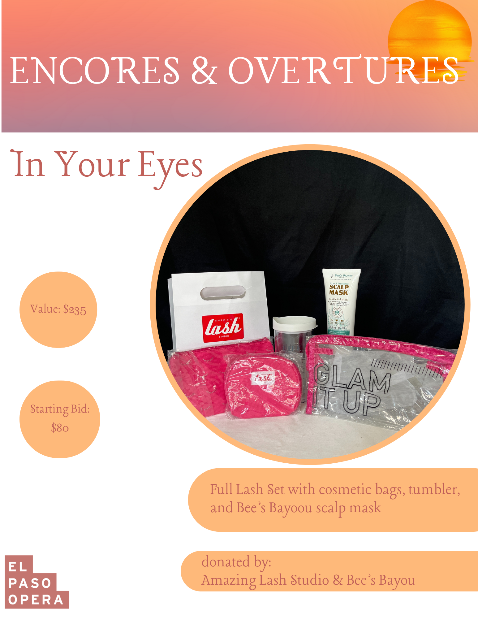 Full Lash Set, cosmetic bags, tumbler and  scalp mask