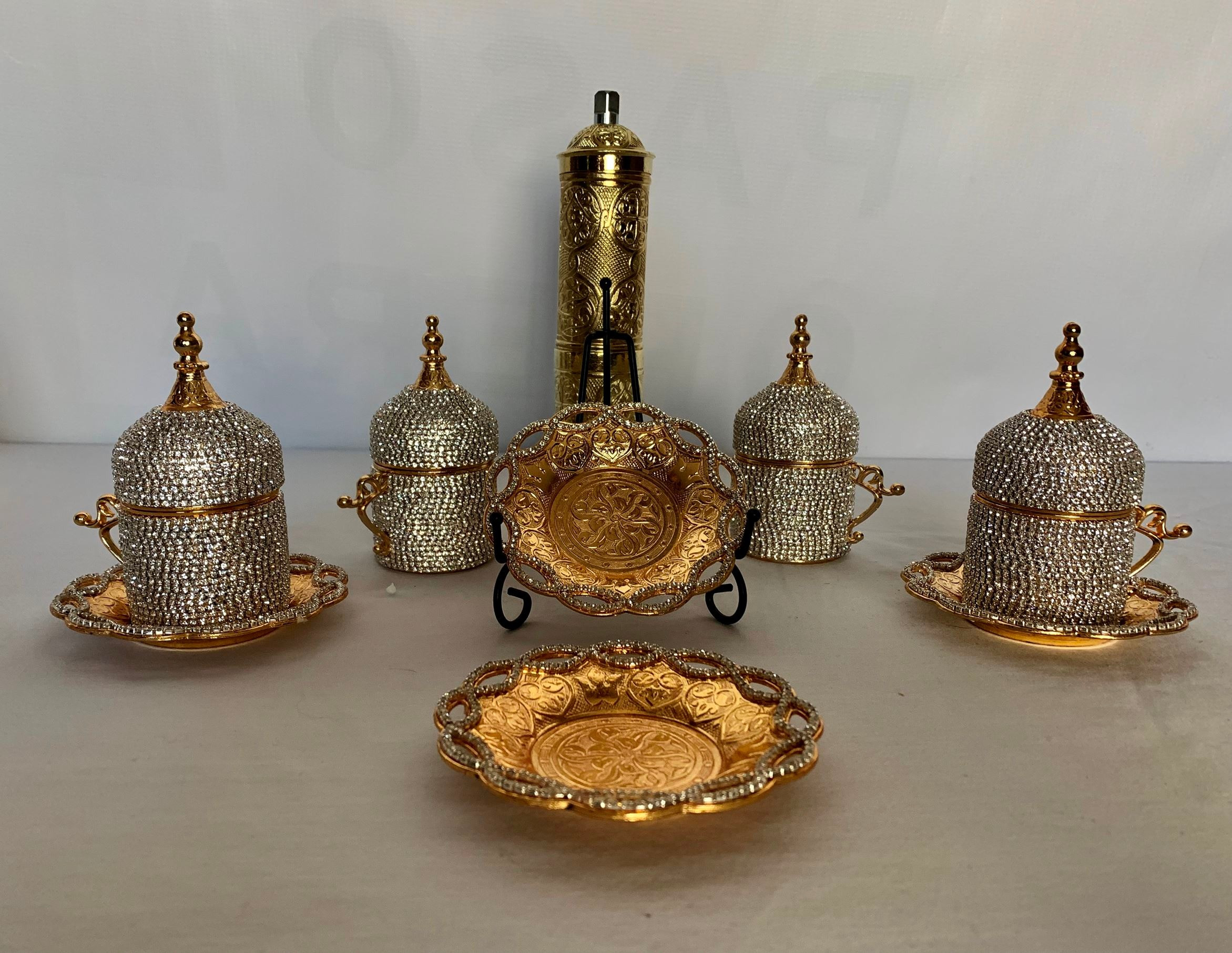Bejeweled Turkish Cup & Grinder Set