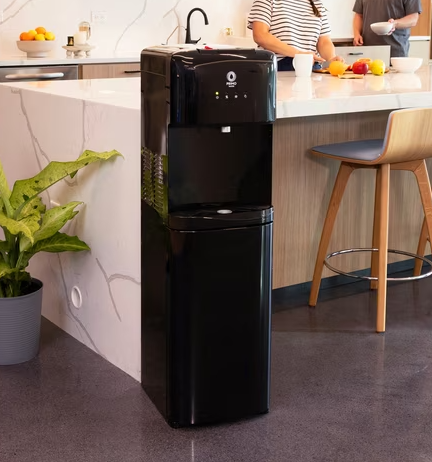 This certified, bottom-loading water dispenser delivers hot and cold hydration effortlessly and safely using standard 3- and 5-gallon bottles.