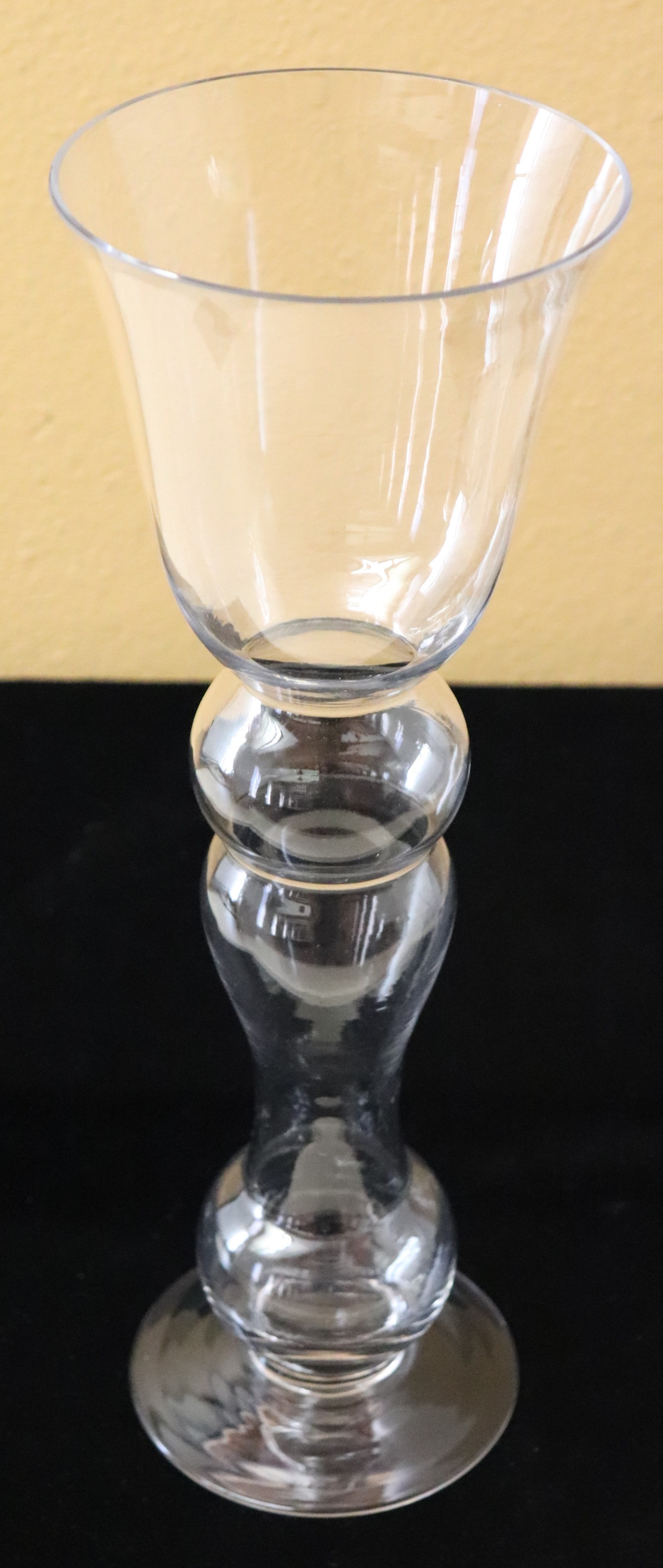 Clear trumpet vase