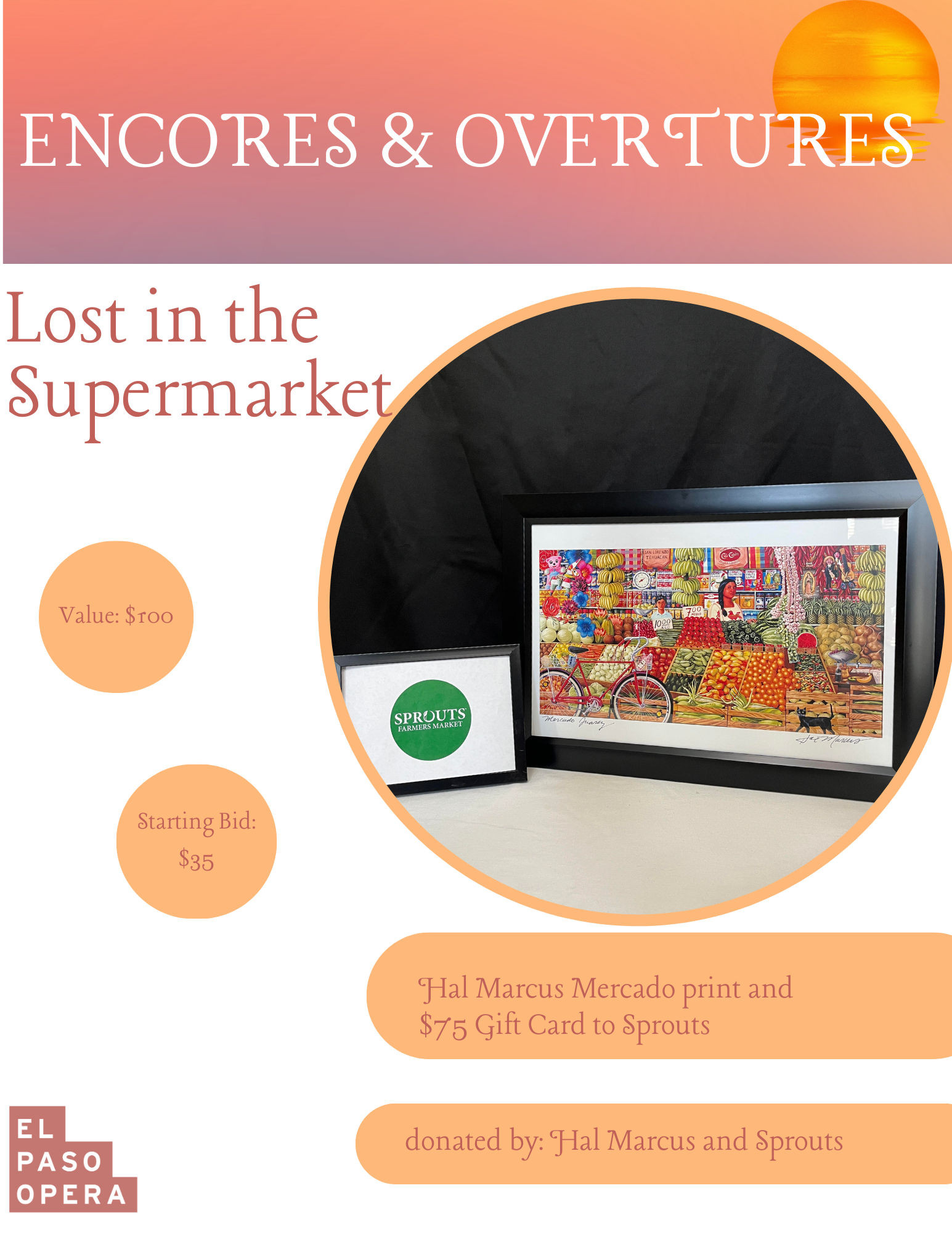 Hal Marcus mercado print plus $75 gift card to Sprout's