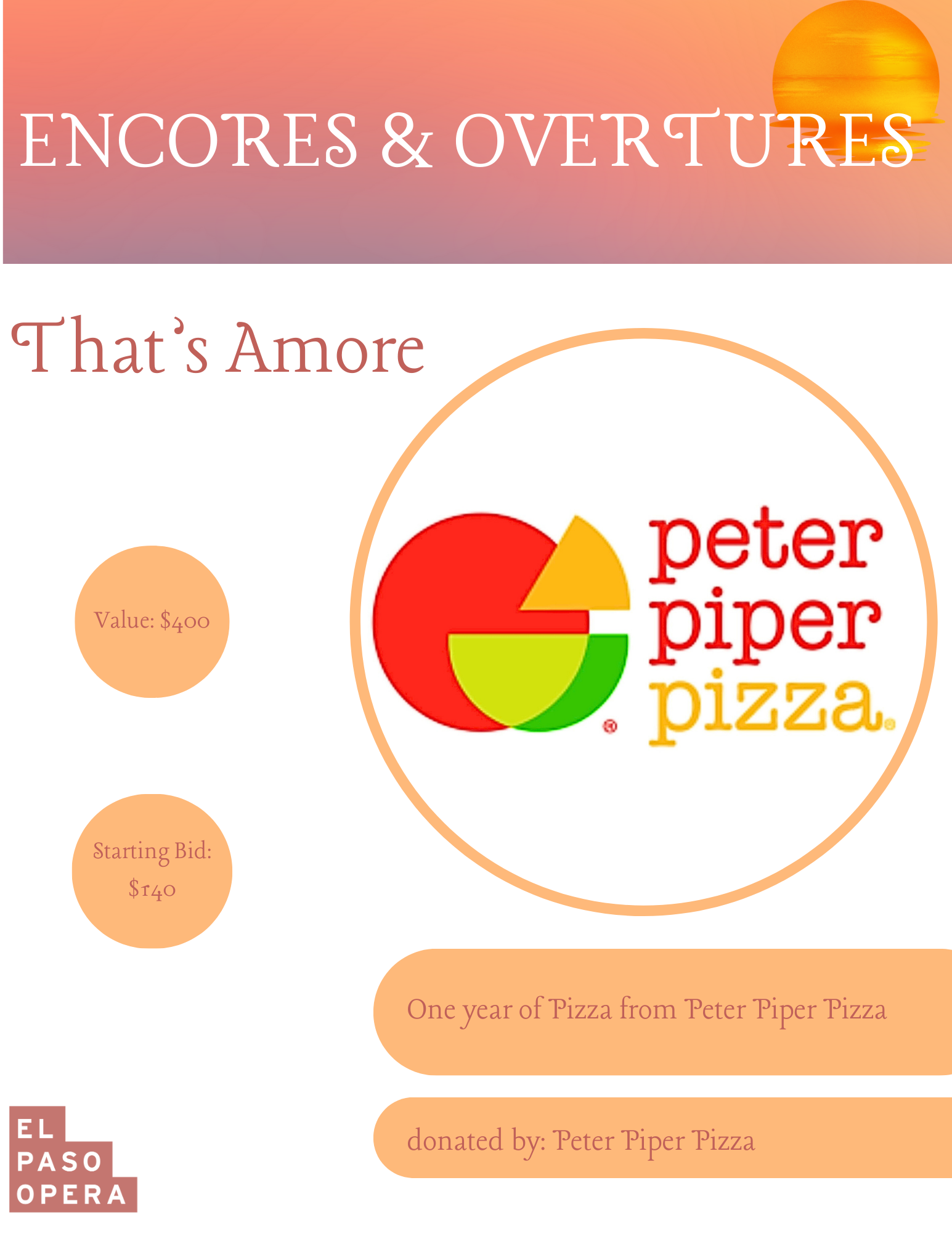 1 year of pizza from Peter Piper Pizza