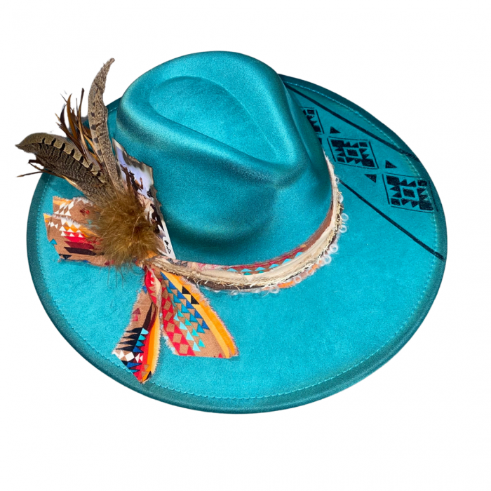 Custom Hand Burned Hat, Wide Brim, Branded