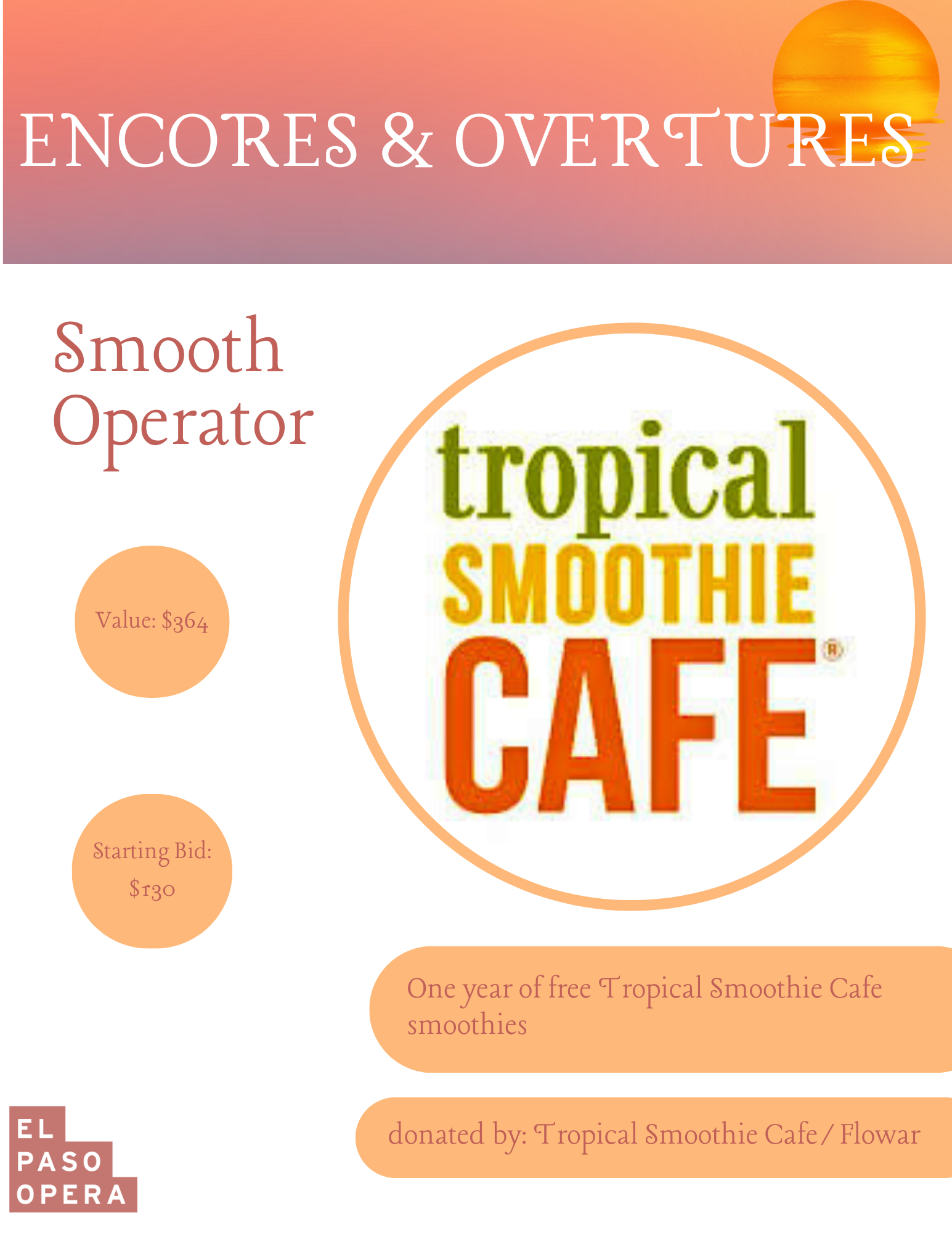 1 year of smoothies from Tropical Smoothie