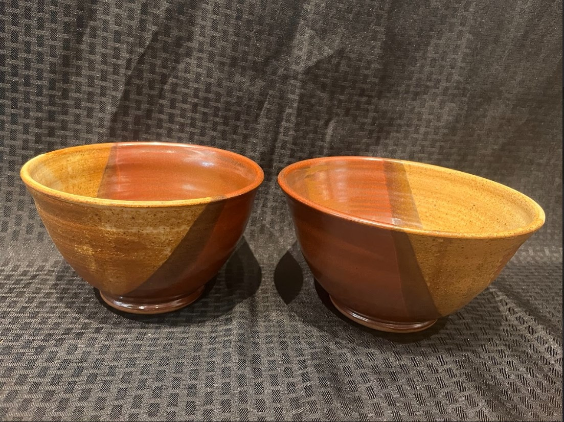 Set of two (2) handmade bowls