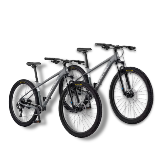 An affordable, medium-frame adult mountain bike designed for riders 5 ft 7 in to 5 ft 11 in.