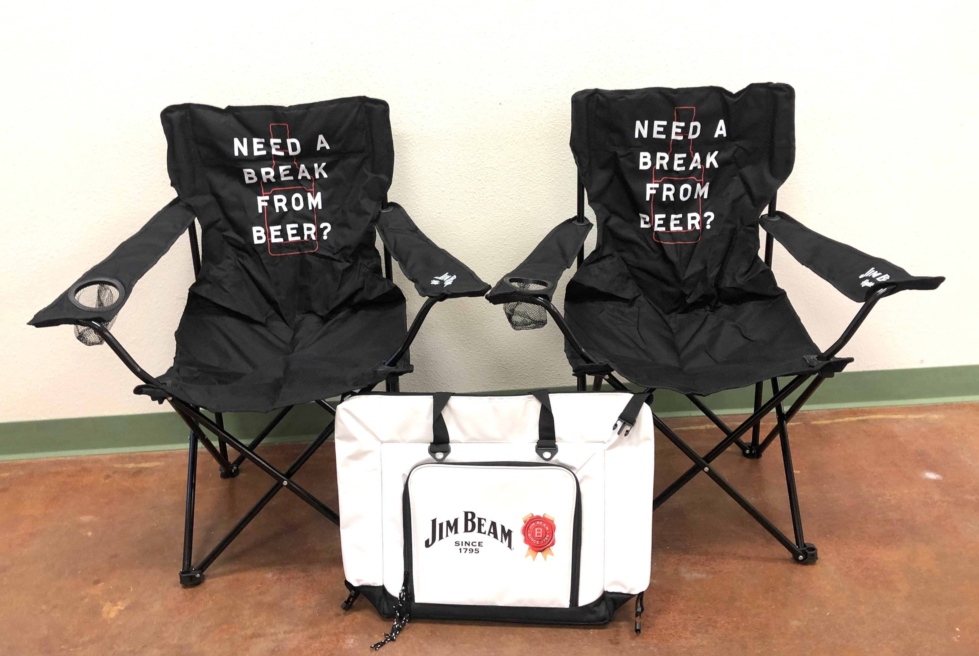 Jim Beam Fold Out Chairs (2), Jim Beam Insulated Cooler Bag