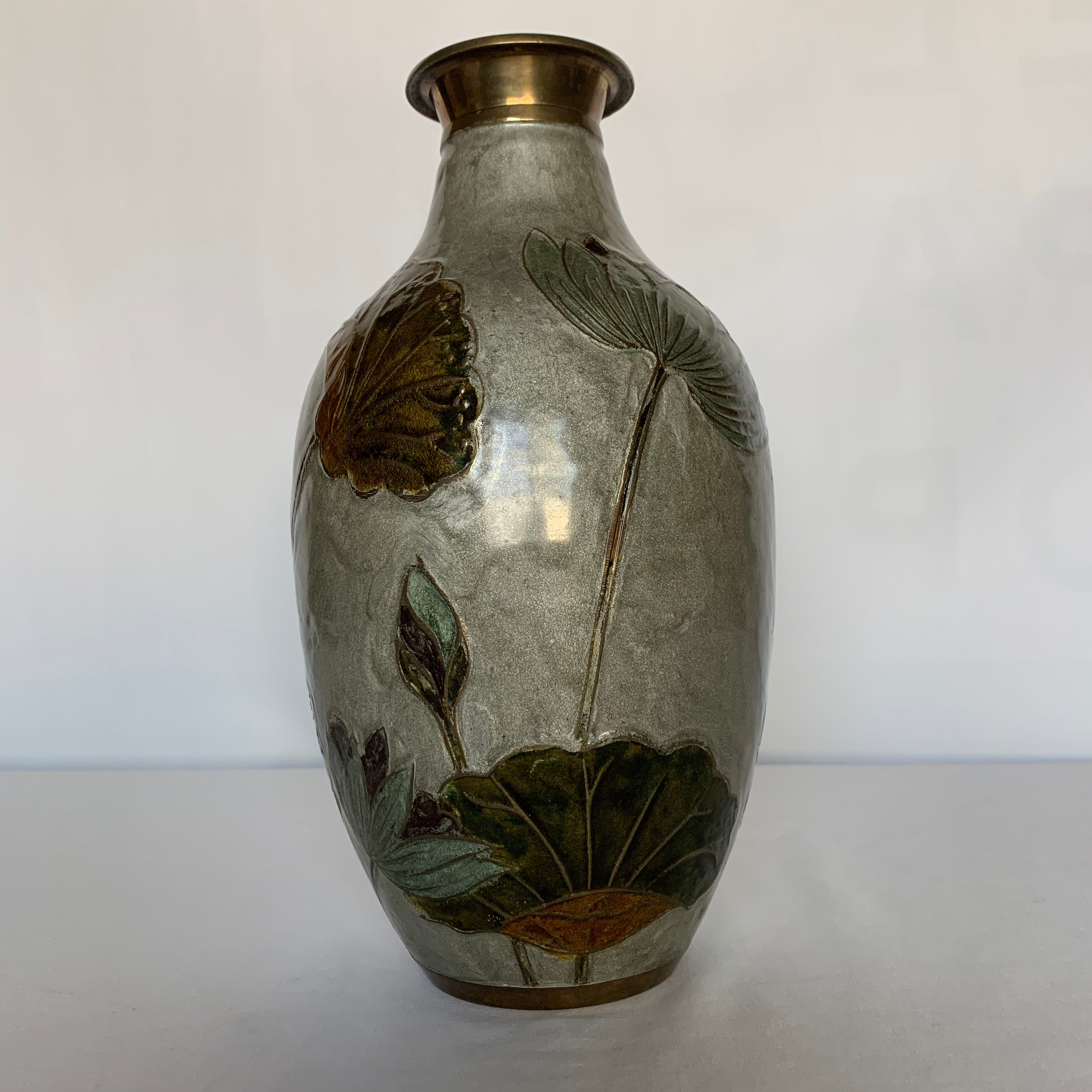 Brass Enamel Vase