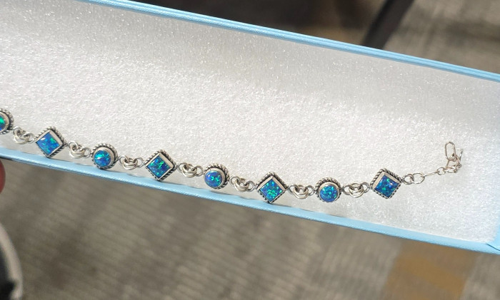 Blue opal bracelet