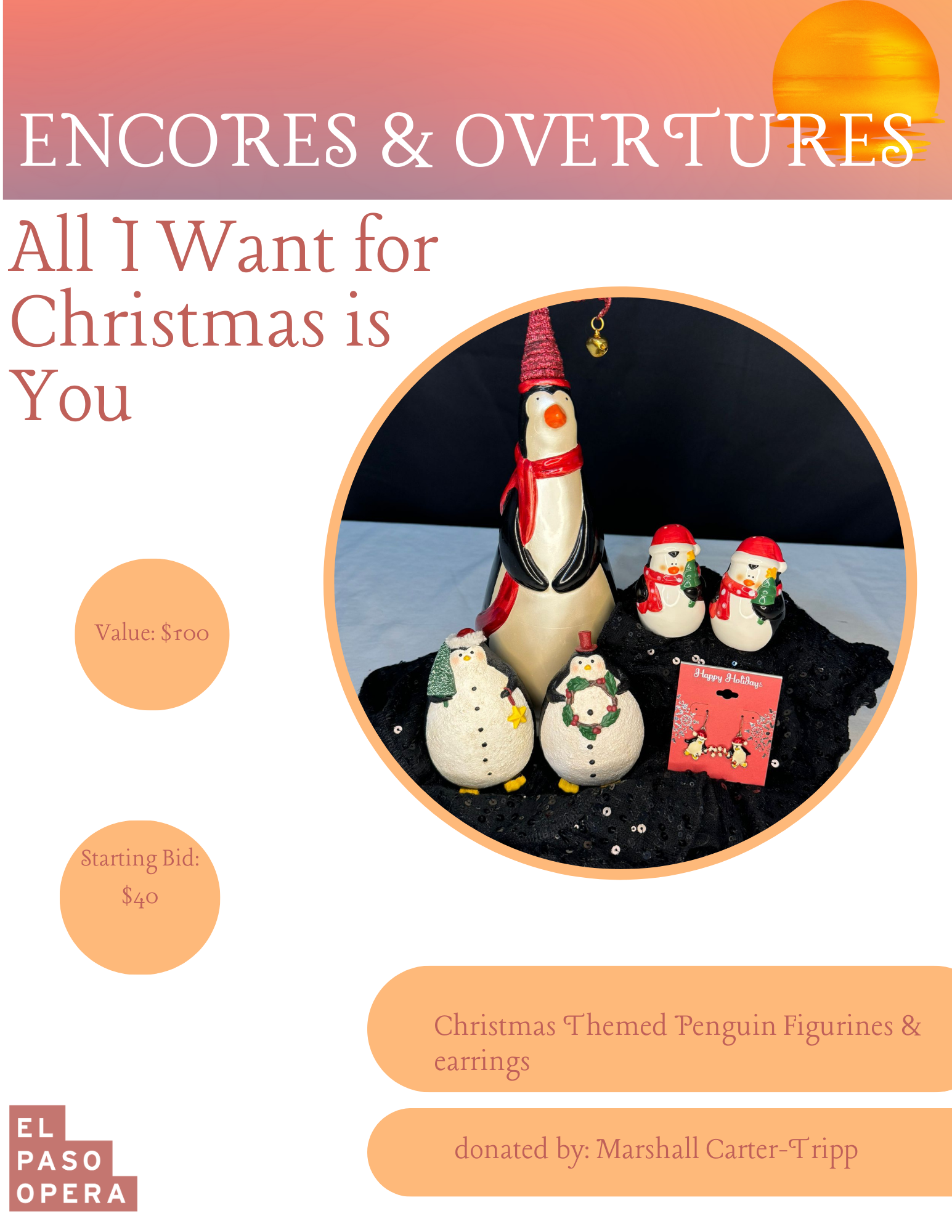 Christmas themed penguin figures