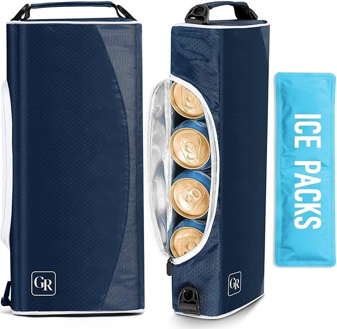 Fits in golf bags and keeps up to 6 cans or 2 wine bottles cold for hours—perfect for 18 rounds during the summer!