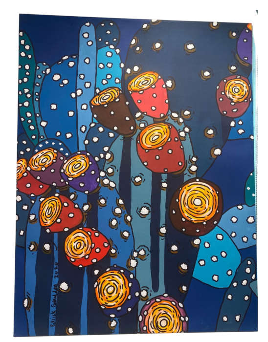 Cactus on stretched canvas print, 30x40