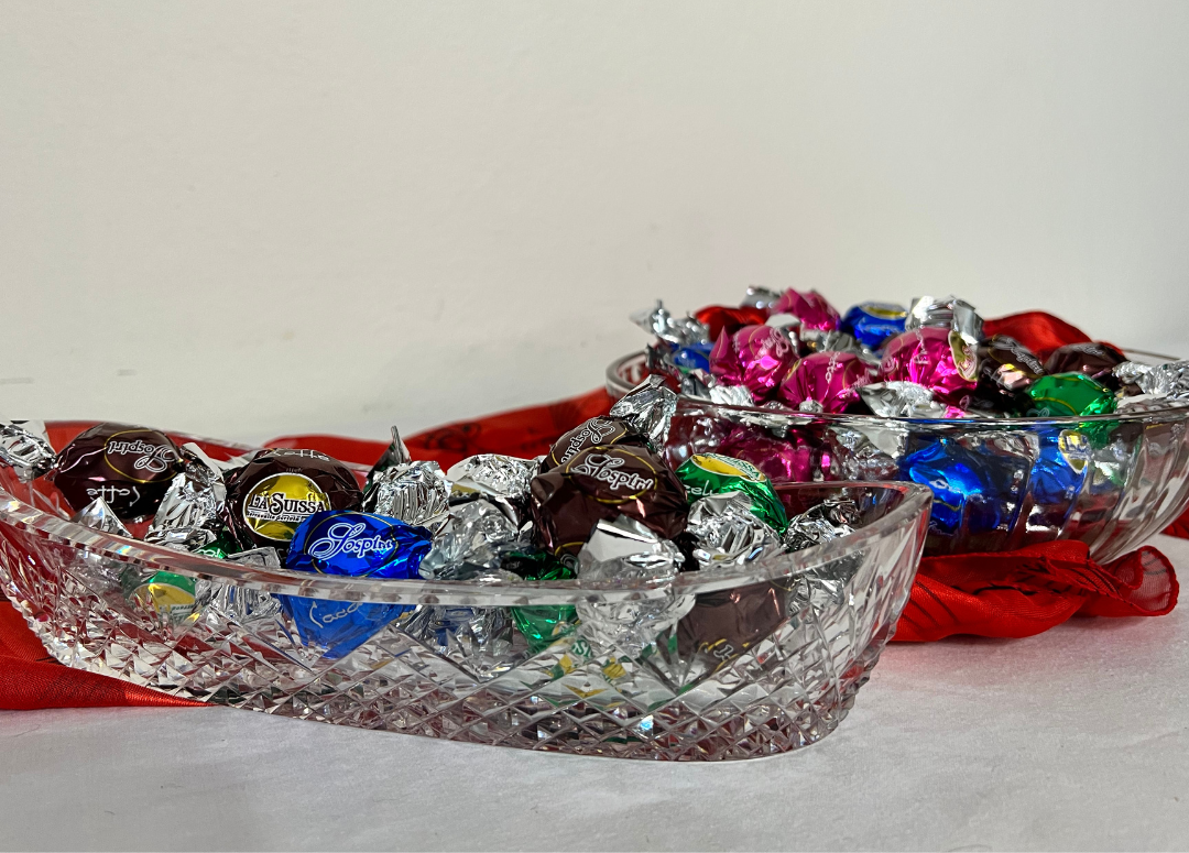 Vintage crystal bowl & dish