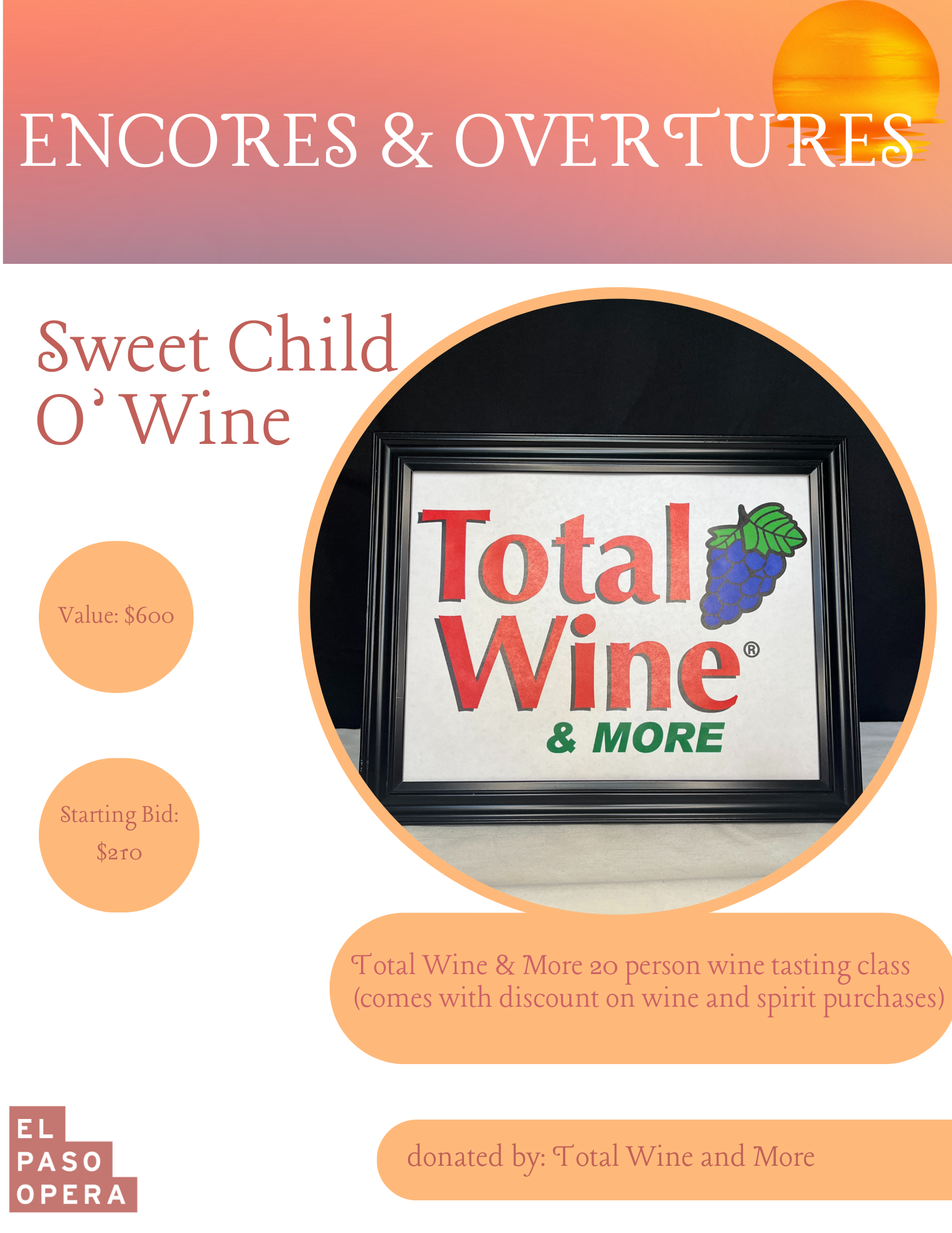 Total Wine & More 20 person wine tasting class