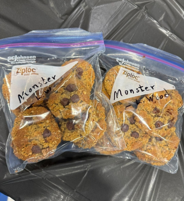 2 bags of yummy Gluten Free Monster Cookies made by Lenda Wood.